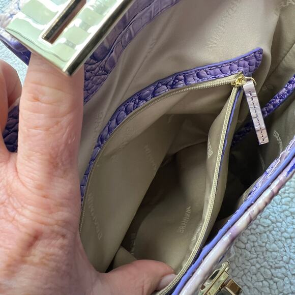Brahmin Shira Bucket Bag Periwinkle Ombre Croc Embossed Leather - Picture 7 of 14